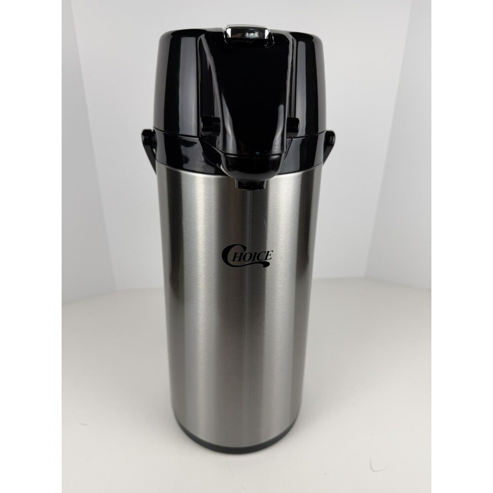 Choice 2.5 Liter Stainless Steel Glass Lined Airpot with Lever Coffee Tea